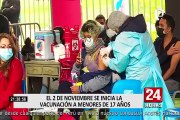 Vacunación de menores de 12 a 17 años iniciará el 2 de noviembre a nivel nacional