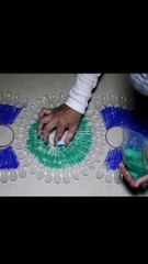 Making Rangoli by using plastic spoon on Diwali festival  video...