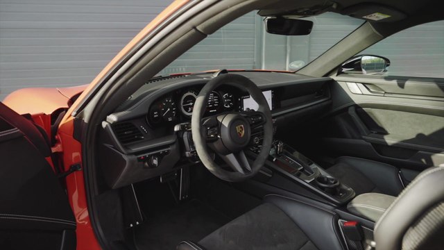 Porsche 911 Carrera 4 GTS Coupe Interior Design in Lava Orange