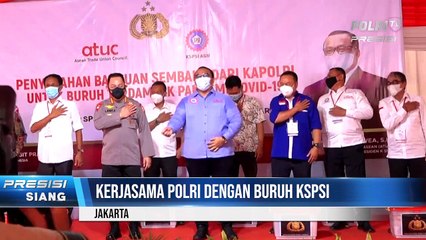 Kapolri Berikan Bantuan ke Buruh KSPSI