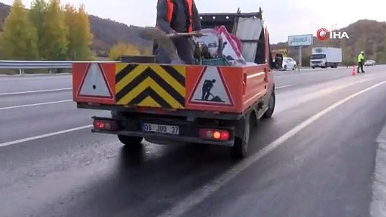 Yola dökülen yağ kazaya neden oldu, sürücü ölümden döndü