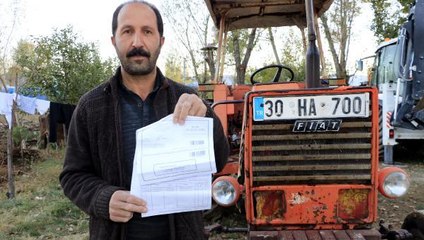 YÜKSEKOVALI ÇİFTÇİNİN TRAKTÖRÜNE HİÇ GİTMEDİĞİ İLLERDEN 4 TRAFİK CEZASI GELDİ