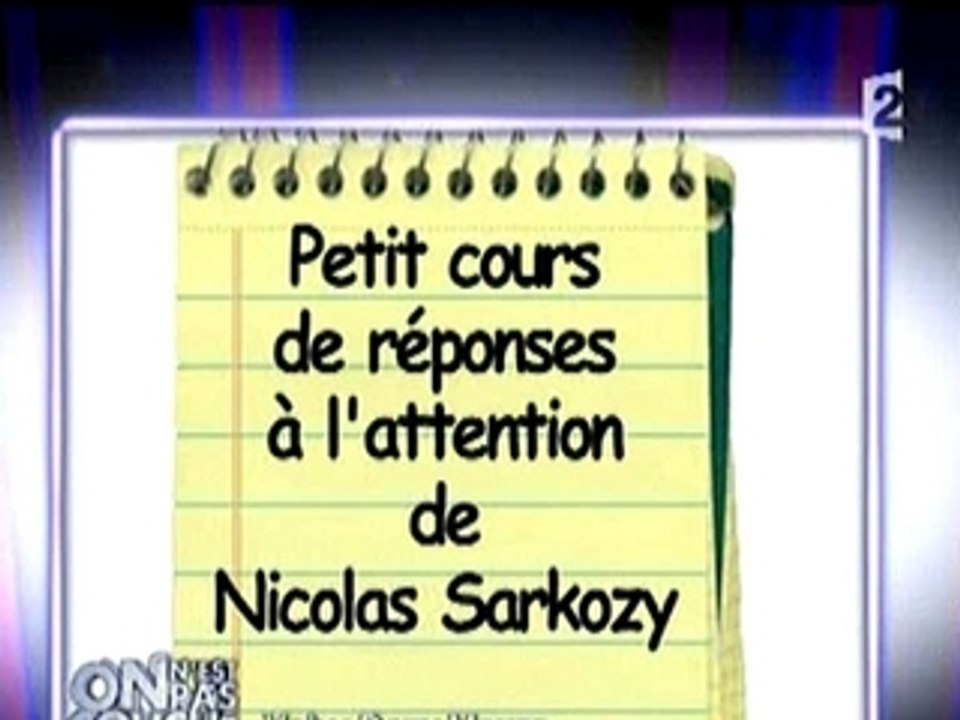 Les réponses de sarkozy