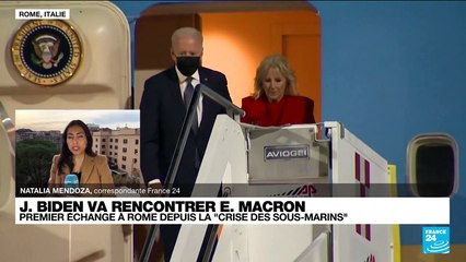 Rencontre Biden/Macron : premier échange à Rome depuis la "crise des sous-marins"