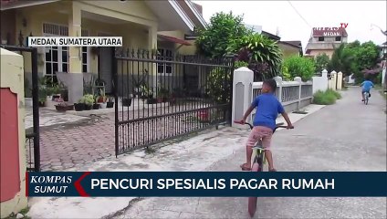 Aksi Pencuri Spesialis Pagar di Medan Terekam CCTV