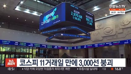 코스피 11거래일 만에 3,000선 붕괴