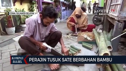 Perajin Tusuk Sate Berbahan Bambu