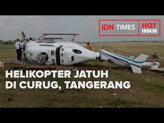 HELIKOPTER JATUH DI CURUG TANGERANG DUA AWAK SELAMAT