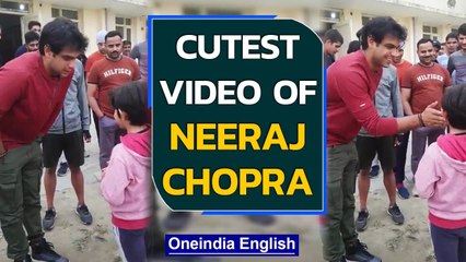 Neeraj Chopra share a cute moment with little girl at Panipat Stadium|  Oneindia News