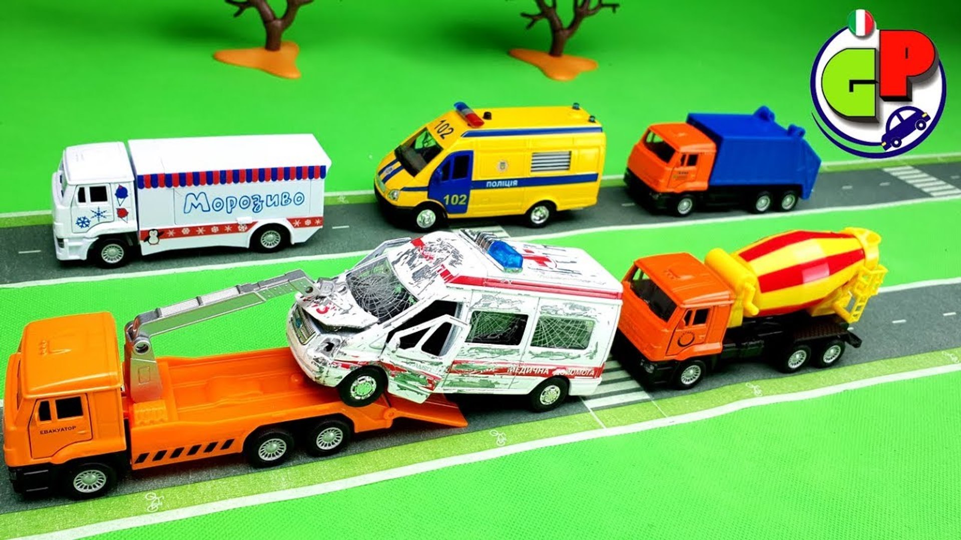 Camion dei pompieri carro attrezzi betoniera camion della spazzatura  Cartone animato e disfacimento - video Dailymotion