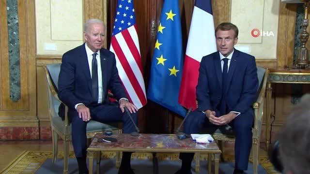 Biden ve Macron denizaltı krizinden sonra ilk kez bir araya geldiBiden: Avustralya ile yapılan denizaltı anlaşmasında beceriksizce davrandık