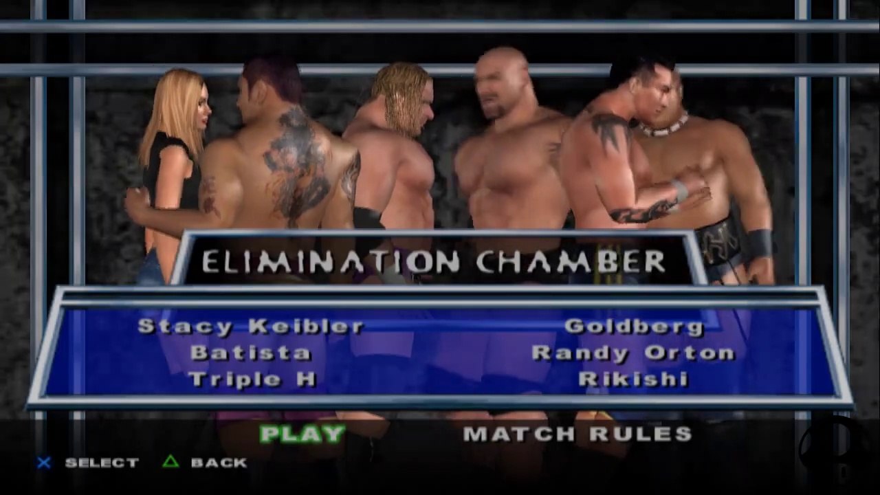 HCTP Stacy Keibler(ovr 100) vs Batista vs Triple H vs Goldberg vs Randy Orton vs Rikishi
