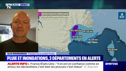 Intempéries: "deux à trois mois de précipitations" attendues en 24h dans le pays du Gard