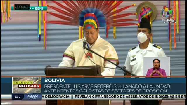 teleSUR Noticias 15:30 29-10: Pdte. Arce llamó a la unidad del pueblo en Bolivia