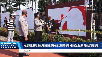 Kadiv Humas Polri Melihat Proses Mural Piala Kapolri 2021