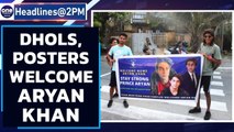 Aryan Khan welcomed home to drum beats and posters outside Mannat | Oneindia News