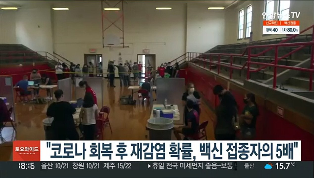 미 CDC "코로나 회복 후 재감염 확률, 백신 접종자의 5배"