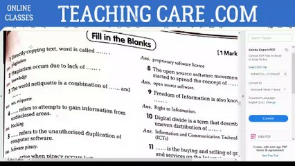 Cyber Ethics - Computer Science - Exam Practice for CBSE