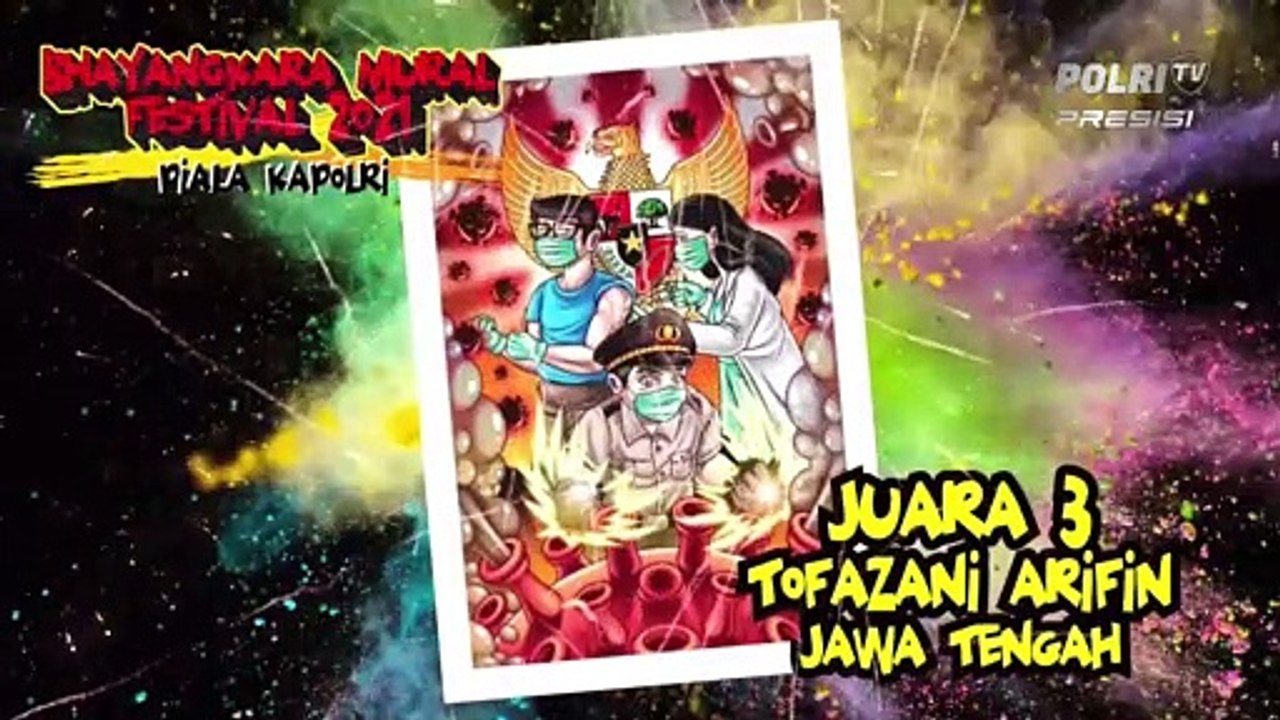 Kapolri Serahkan Juara Bhayangkara Mural Festival 2021