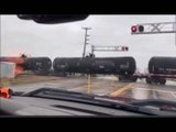 Train Carrying Ethanol Derails Close To Other Vehicles