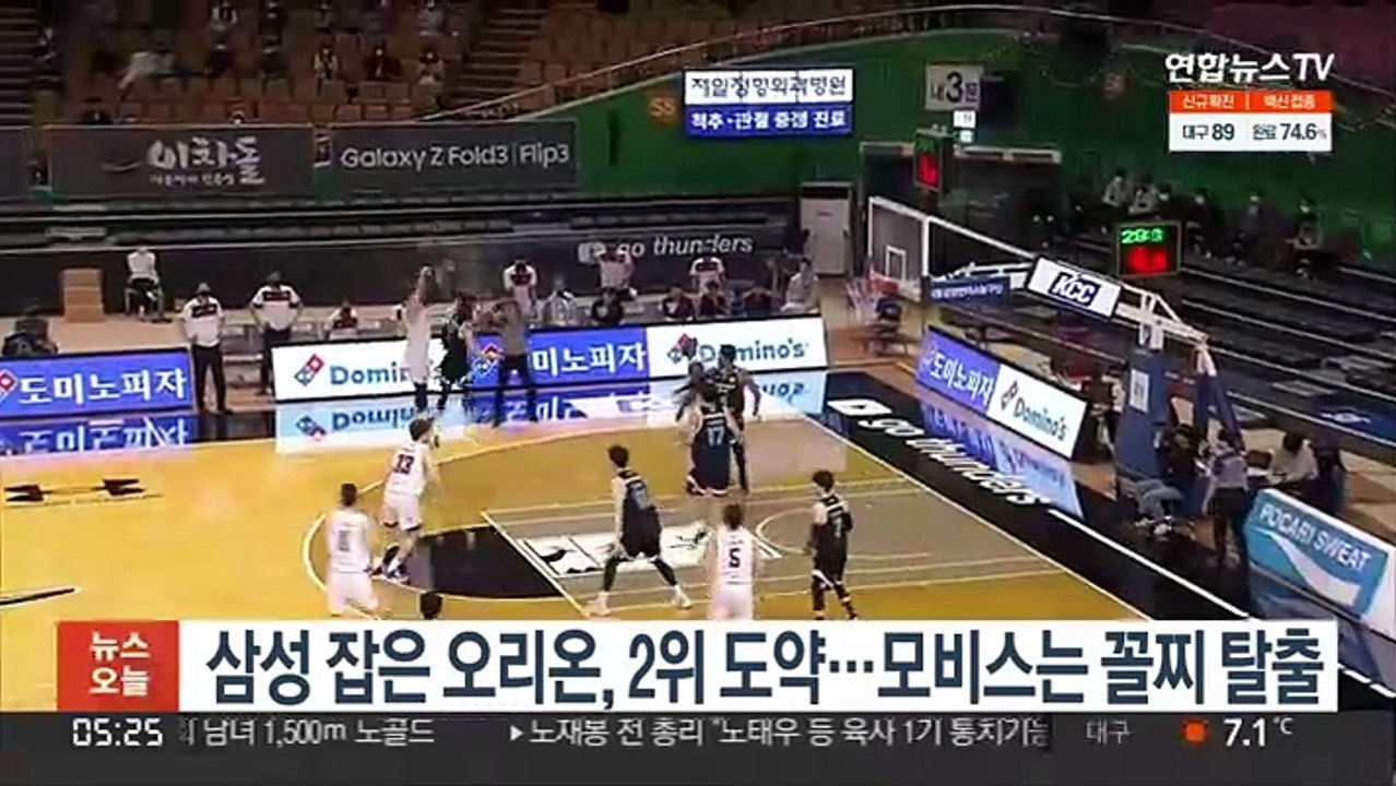 '이대성 쐐기 3점포' 오리온, 2위 도약…모비스는 꼴찌 탈출