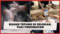 Viral Sekumpulan Pemuda Buang Tepung Kadaluarsa di Selokan, Tuai Perdebatan Warganet