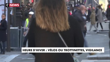 Heure d'hiver : vélos ou trottinettes, vigilance
