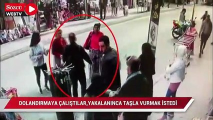 Esenyurt’ta dolandırmaya gelen kadın, yakalanınca esnafa kaldırım taşıyla vurmaya kalkıştı