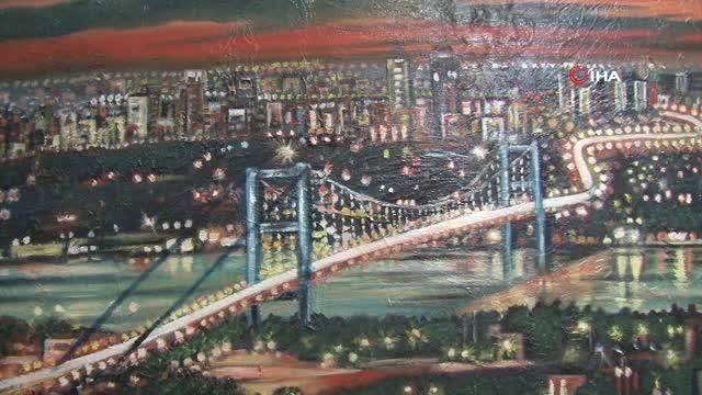30 yılık ressam eserleriyle odasını sergi salonuna çevirdi