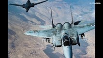 شاهد | سلاح الجو السعودي والبحريني والإسرائيلي يرافق قاذفة أمريكية استراتيجية في المنطقة