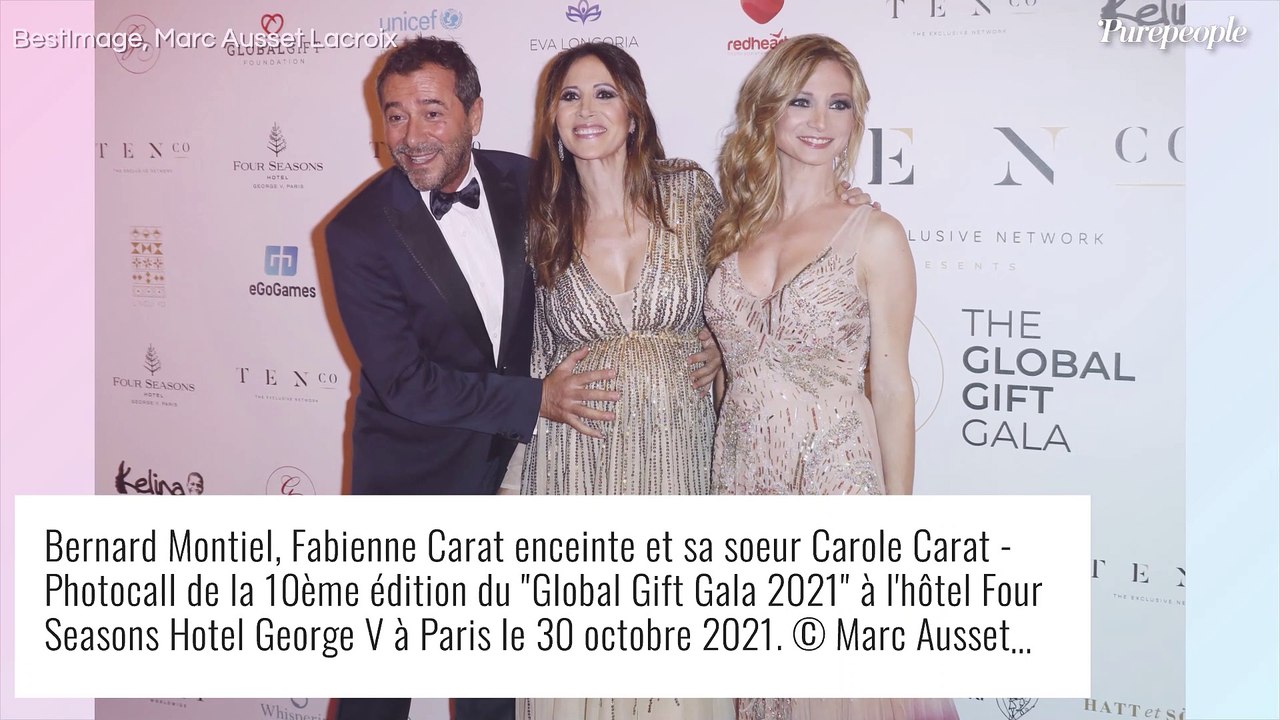 Fabienne Carat enceinte sur le tapis rouge : ventre bien rond et robe de princesse avec sa soeur Carole