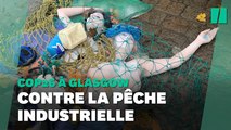 À Glasgow, des sirènes s'échouent dans des filets contre la Cop26