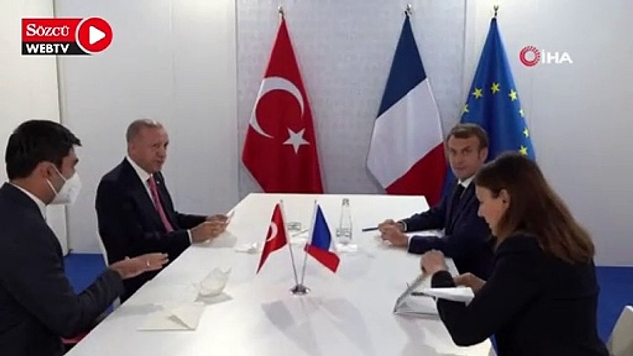 Cumhurbaşkanı Erdoğan, Macron ile görüştü