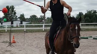 Hunt and stunts. Amazing talent. Horse jumping. Freestyle.