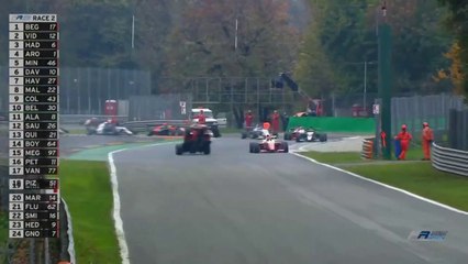 Download Video: Formula Regional 2021 Monza Race 2 Restart Beganovic Vidales Huge Crash Flips