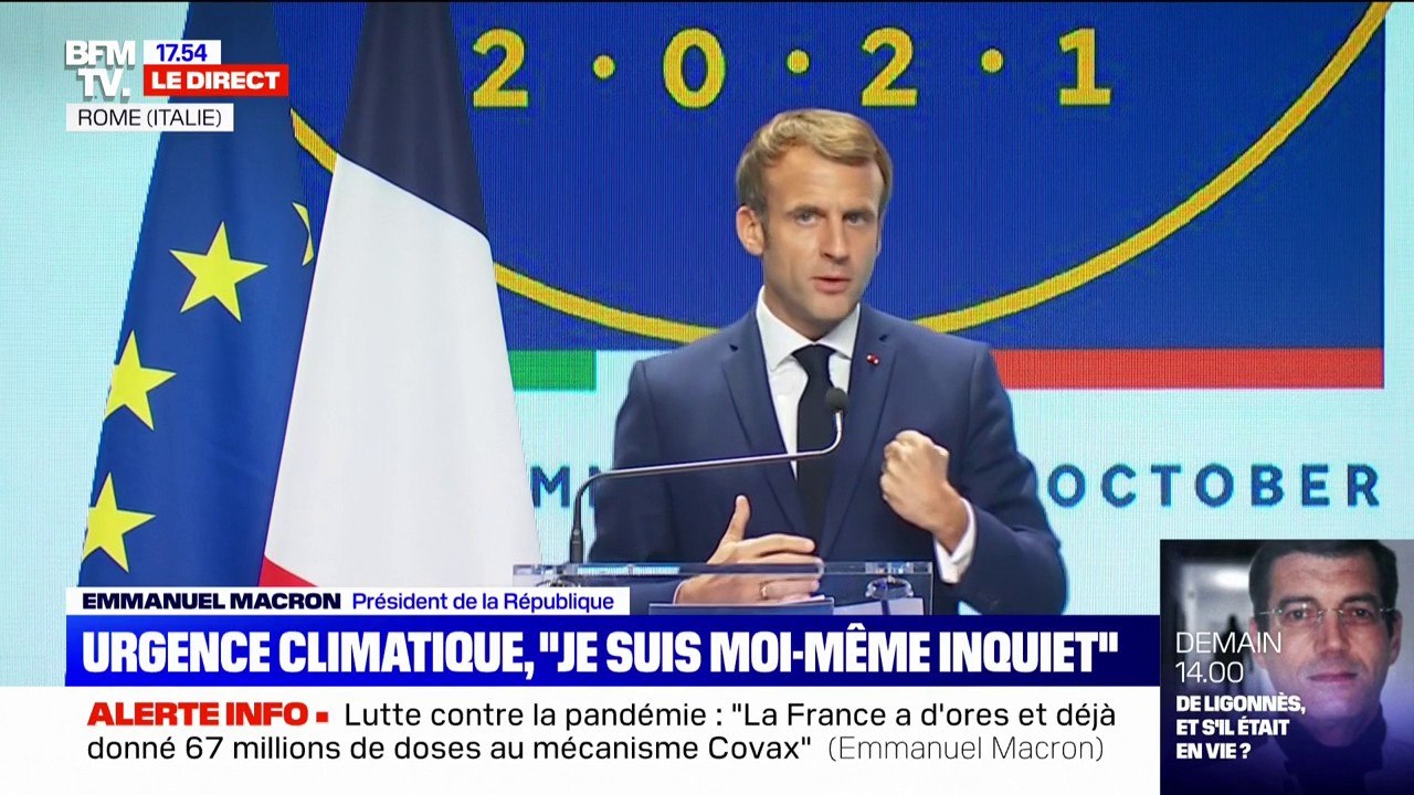 Emmanuel Macron sur l'urgence climatique; "J'entends tous les discours très alarmistes, je suis moi-même inquiet"