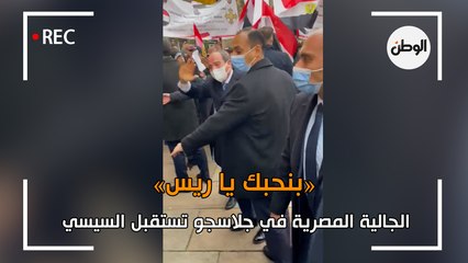 الجالية المصرية في جلاسجو تستقبل السيسي:  بنحبك يا ريس