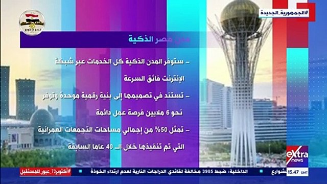 إكسترا نيوز تعرض تقريرا يوضح مزايا مدن مصر الذكية