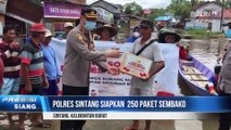 Kapolres Sintang Salurkan Bagikan Sembako ke Warga Terdampak Banjir