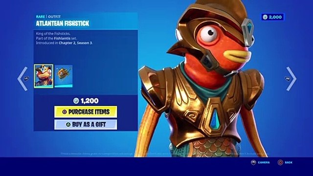 ATLANTEAN FISHSTICK “OUTFIT” (RARE) 1200 V BUCKS - FORTNITE CHAPTER 2 SEASON 3