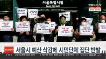 서울시 예산 삭감에 시민단체 집단 반발
