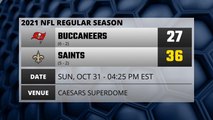 Buccaneers @ Saints Game Recap for SUN, OCT 31 - 04:25 PM EST