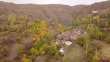 Hizan'ın taş evlerinden eşsiz sonbahar görüntüleri