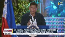 Sen. Dela Rosa, planong makipagpulong kay Pres. Duterte bago ang Nov. 15 deadline para sa substitution of candidates; Kampo ni Bongbong Marcos, umaasang magiging kaalyansa si Mayor Sara Duterte
