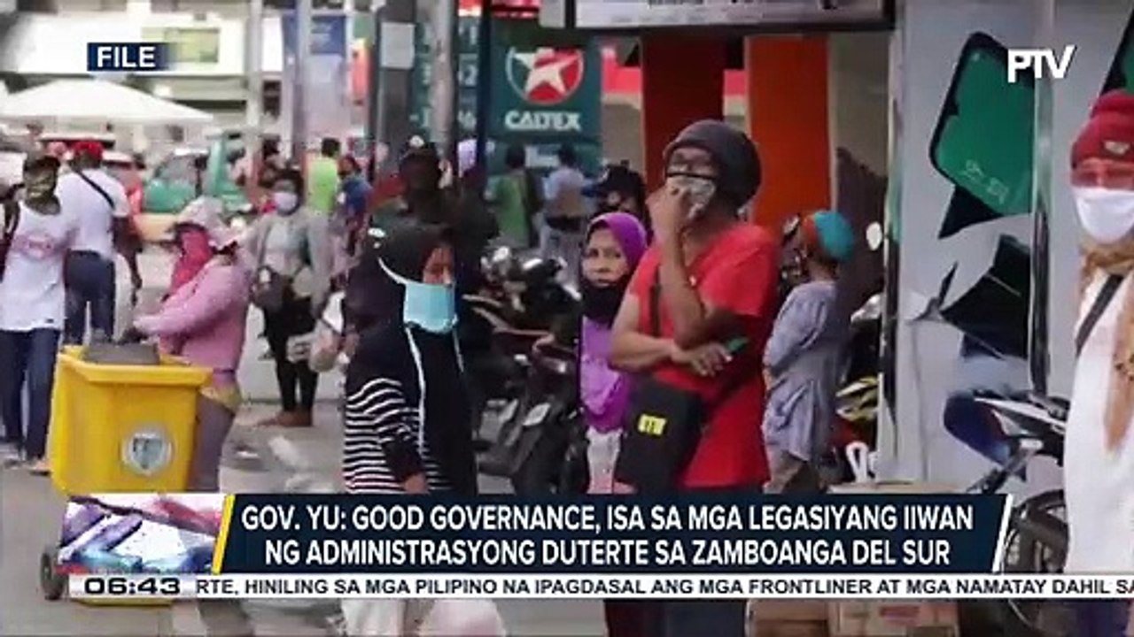 Duterte legacy: Gov. Yu: Good governance, isa sa mga legasiyang iiwan ng administrasyong Duterte sa Zamboanga del Sur