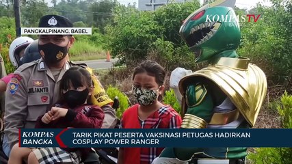 Pikat Peserta Vaksinasi, Petugas Hadirkan Cosplay Power Ranger