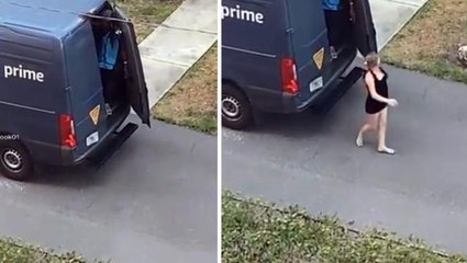 Dağıtım aracından inen gizemli kadın, şoförü işinden etti