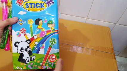 Unboxing and Review of Bubble Stick with Windmill Fan Toy gift