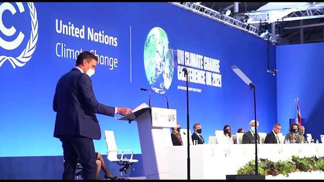 Sánchez anuncia en la COP26 que España elevará un 50% la financiación climática