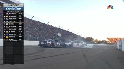 NASCAR Cup Series 2021 Martinsville Overtime Bowman Win Frustrated Hamlin Push Him